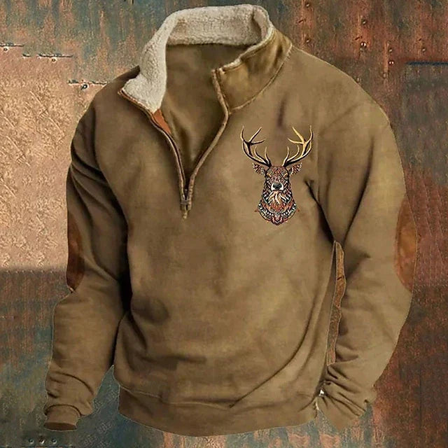 Herren Eleganter Pullover mit Viertelreißverschluss