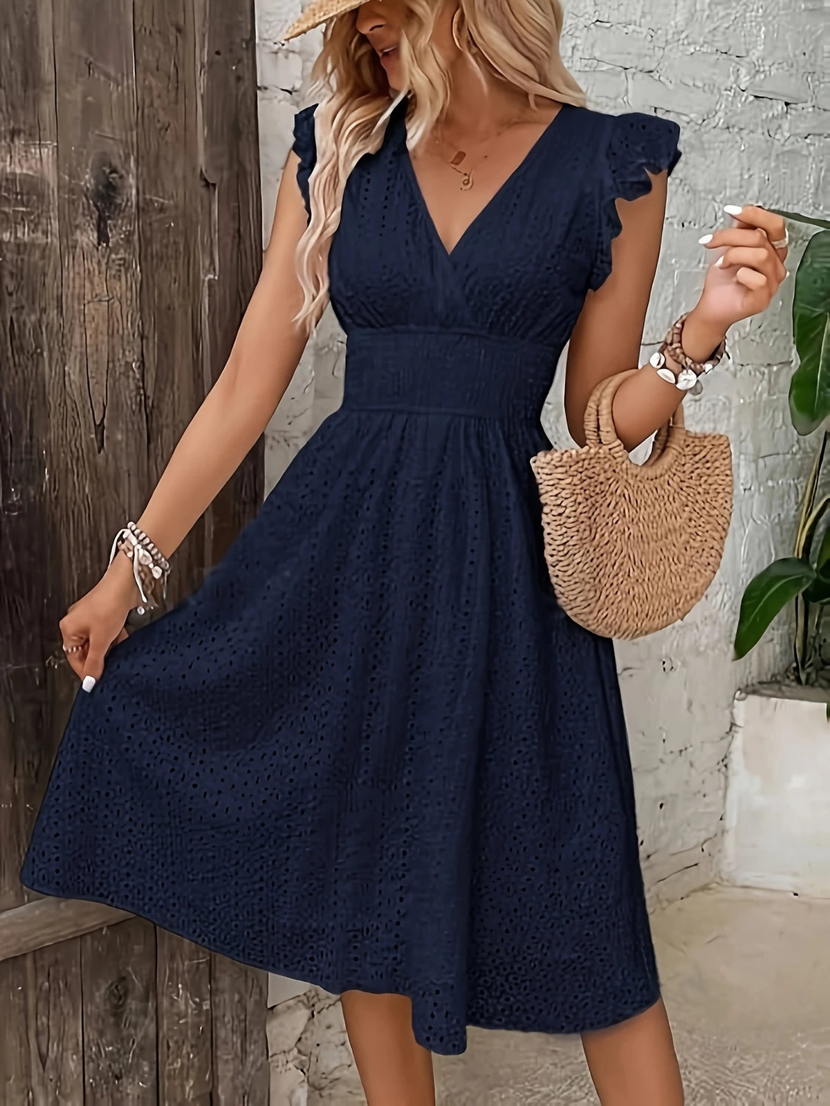 Kurzarmshirt mit Stehkragen für Damen Schwarz & Marineblau