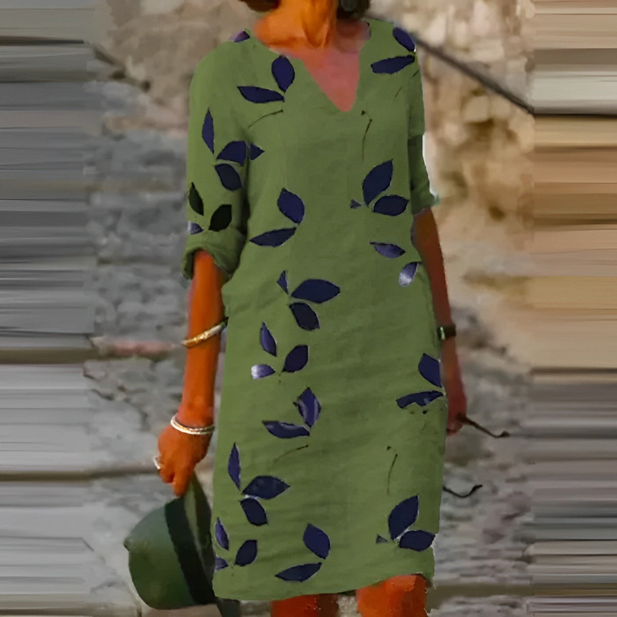 Sommerliche Bluse mit Knopfleiste und zartem Muster