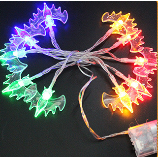 Halloween Outdoor String Lights LED Battery Operated with Pumpkin Ghost Bat Skull Eyeball Covers 10 Bulbs