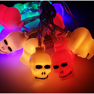 Halloween Outdoor String Lights LED Battery Operated with Pumpkin Ghost Bat Skull Eyeball Covers 10 Bulbs