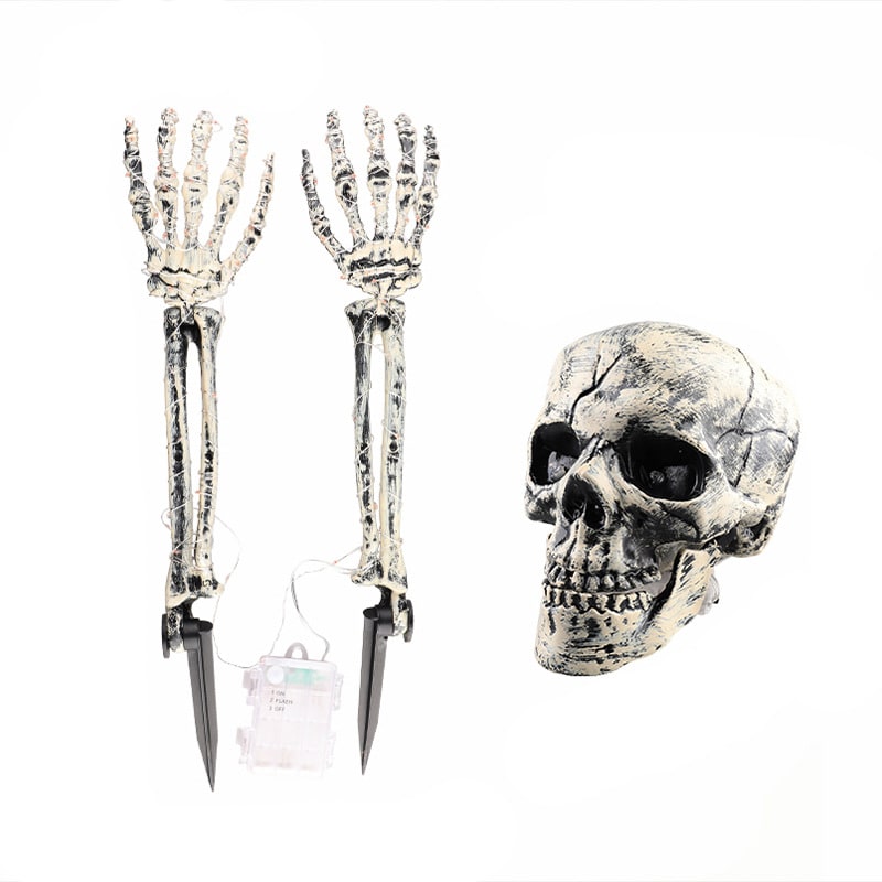 Halloween Yard Decorations Skeleton Sign with Stakes LED Light Up Outdoor Prop