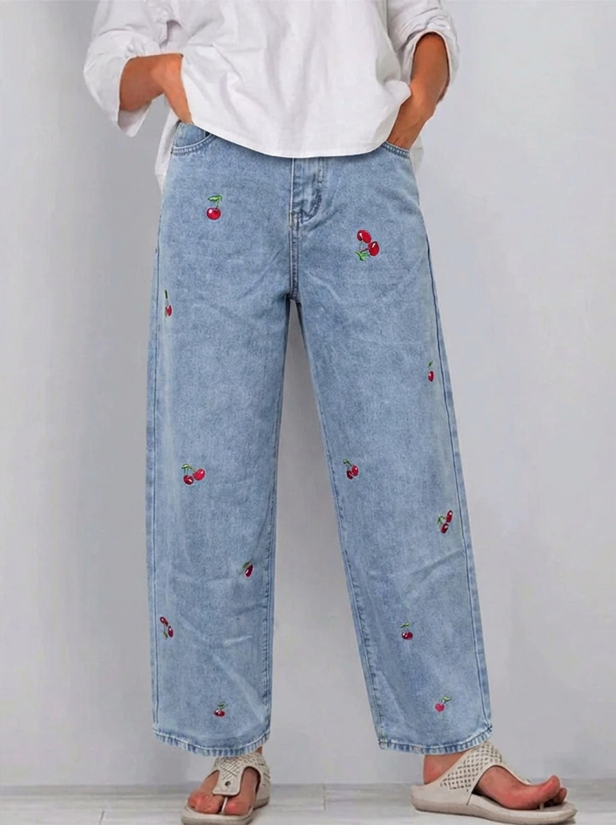 Damen Lässige Denim Baumwollhose
