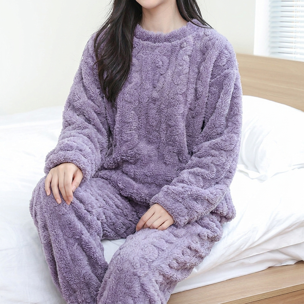 Damen Fleece Pyjama Set
