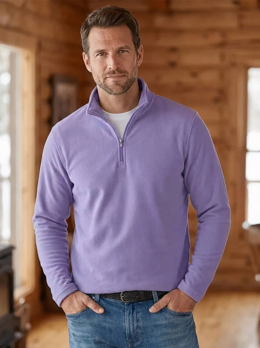 Herren Klassischer Pullover mit Viertel-Reißverschluss