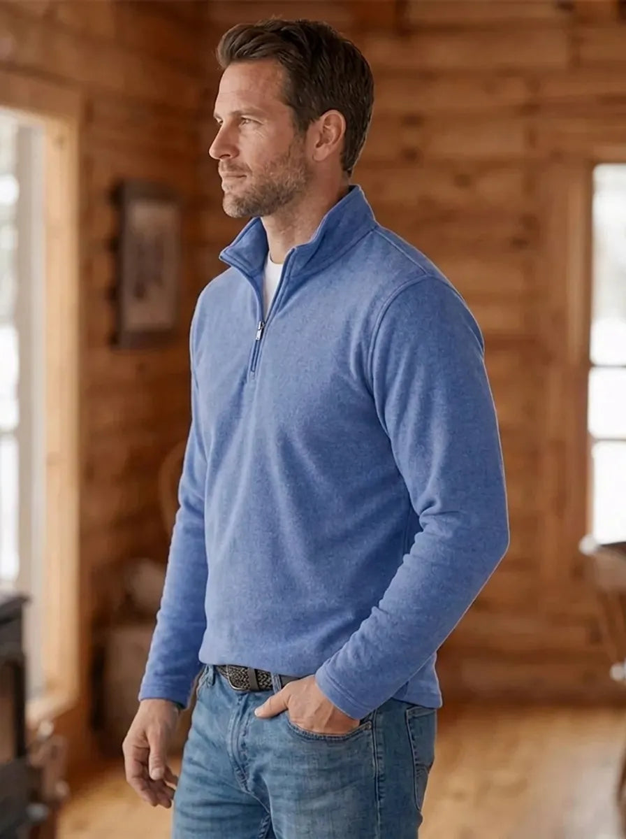Herren Klassischer Pullover mit Viertel-Reißverschluss