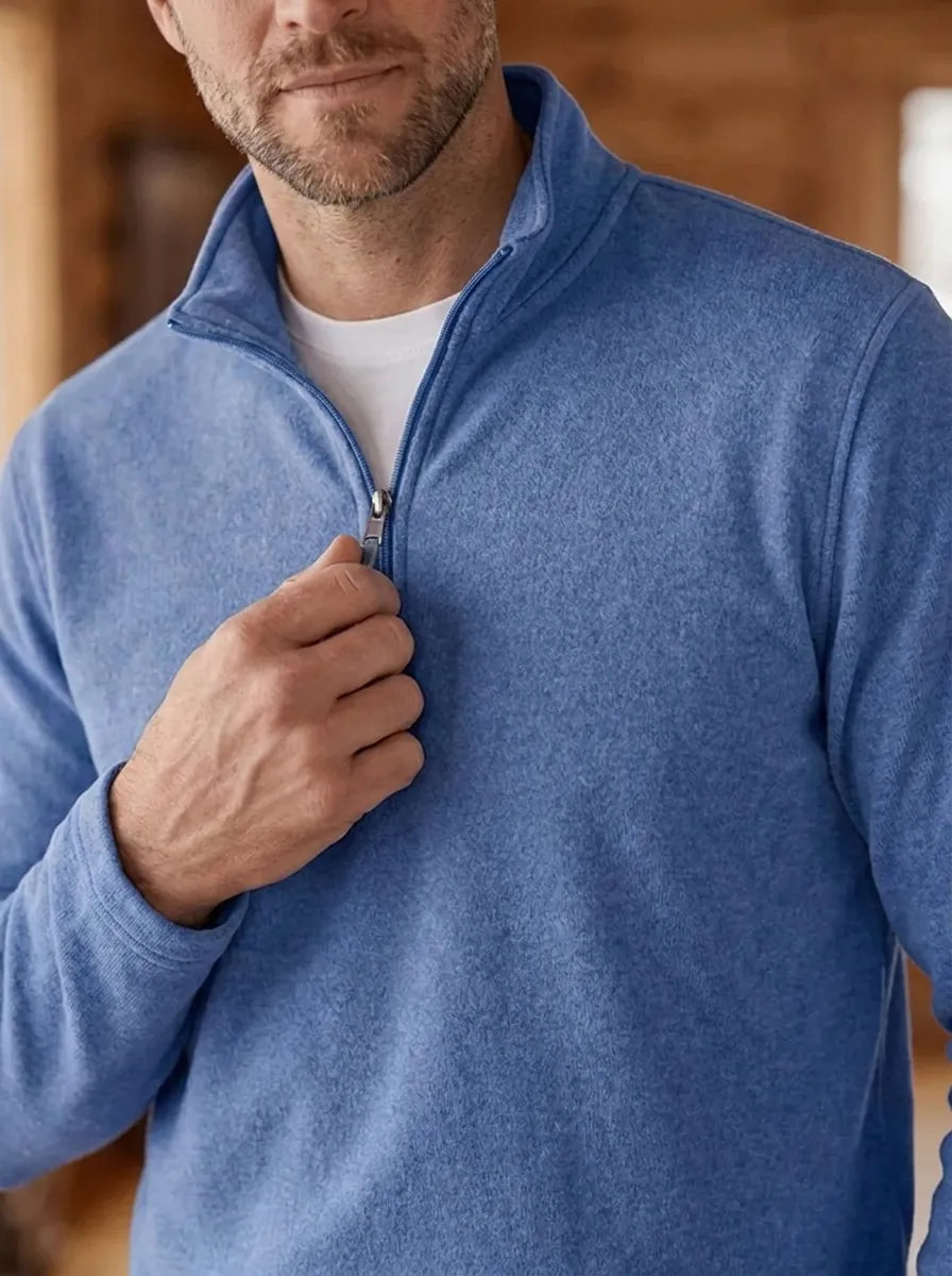 Herren Klassischer Pullover mit Viertel-Reißverschluss