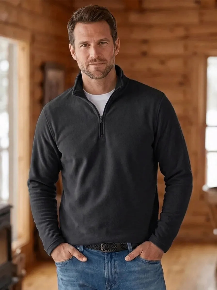 Herren Klassischer Pullover mit Viertel-Reißverschluss