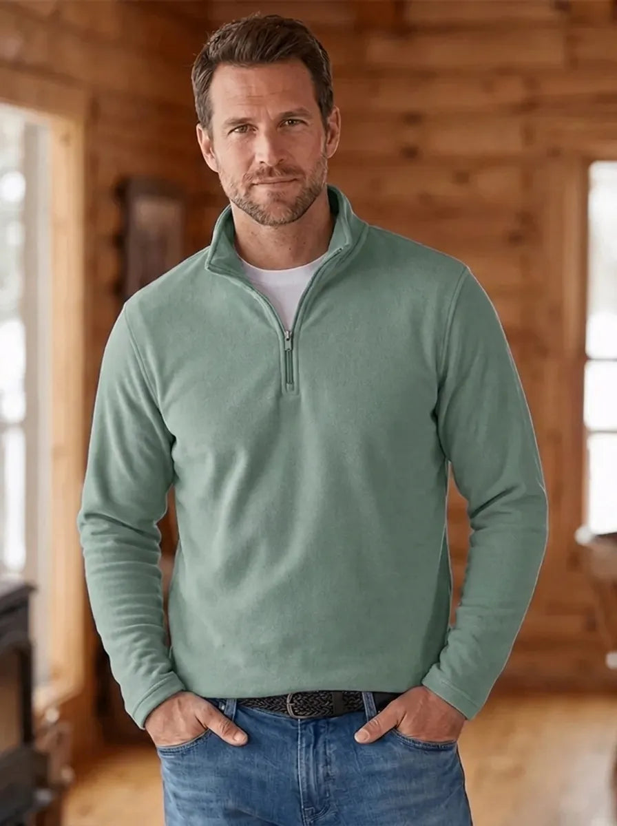 Herren Klassischer Pullover mit Viertel-Reißverschluss