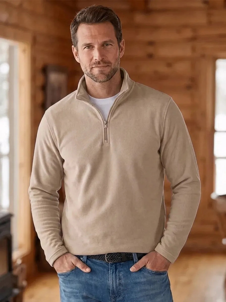 Herren Klassischer Pullover mit Viertel-Reißverschluss