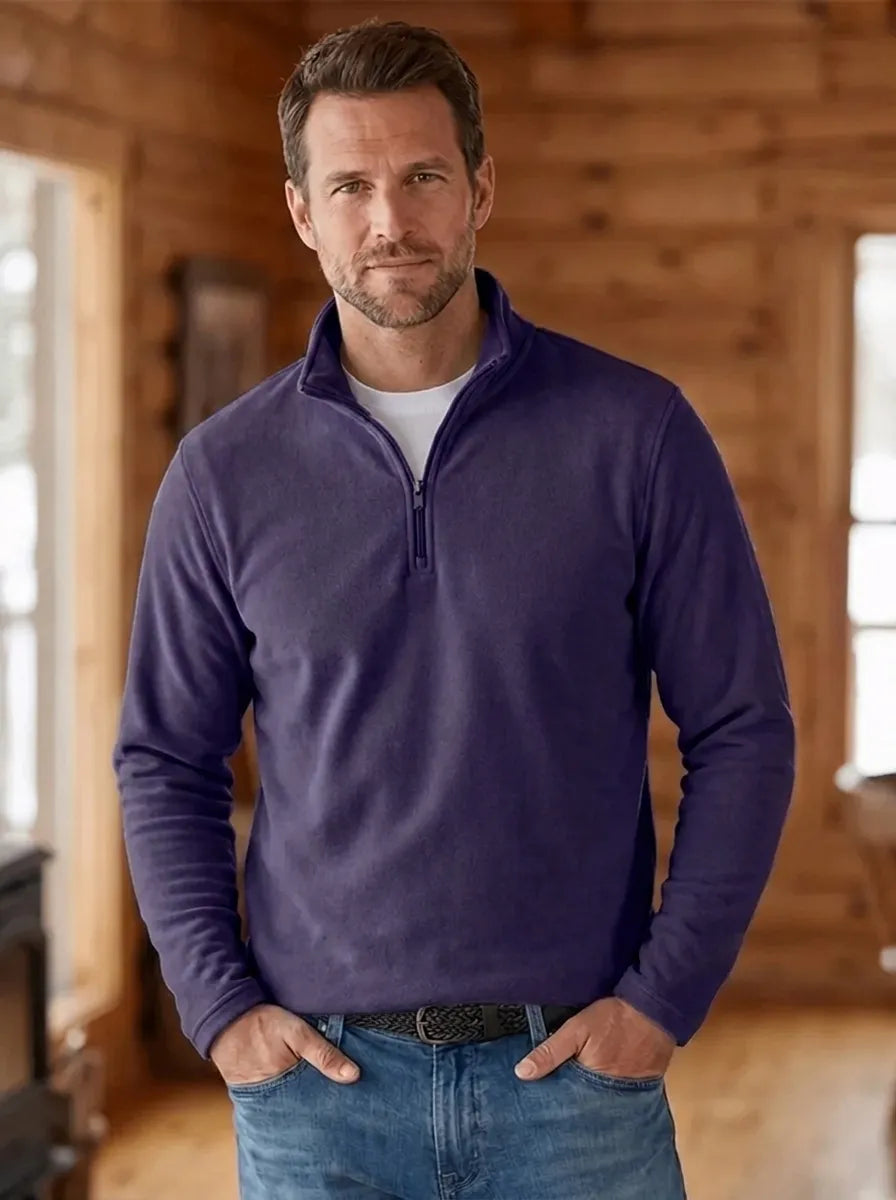 Herren Klassischer Pullover mit Viertel-Reißverschluss