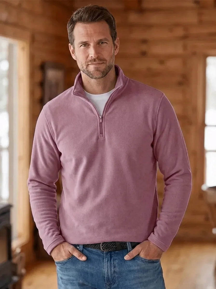 Herren Klassischer Pullover mit Viertel-Reißverschluss