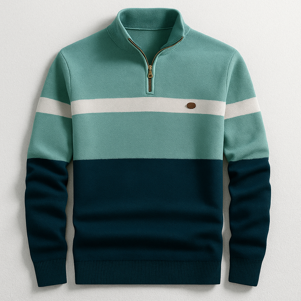 Herren Eleganter Pullover mit Viertel-Reißverschluss