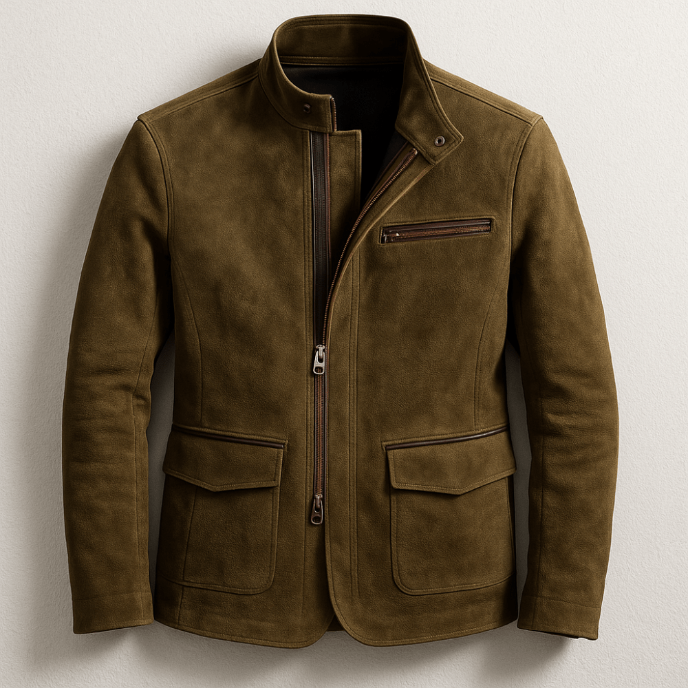 Herren Elegante Jacke mit Zwei-Wege-Reißverschluss