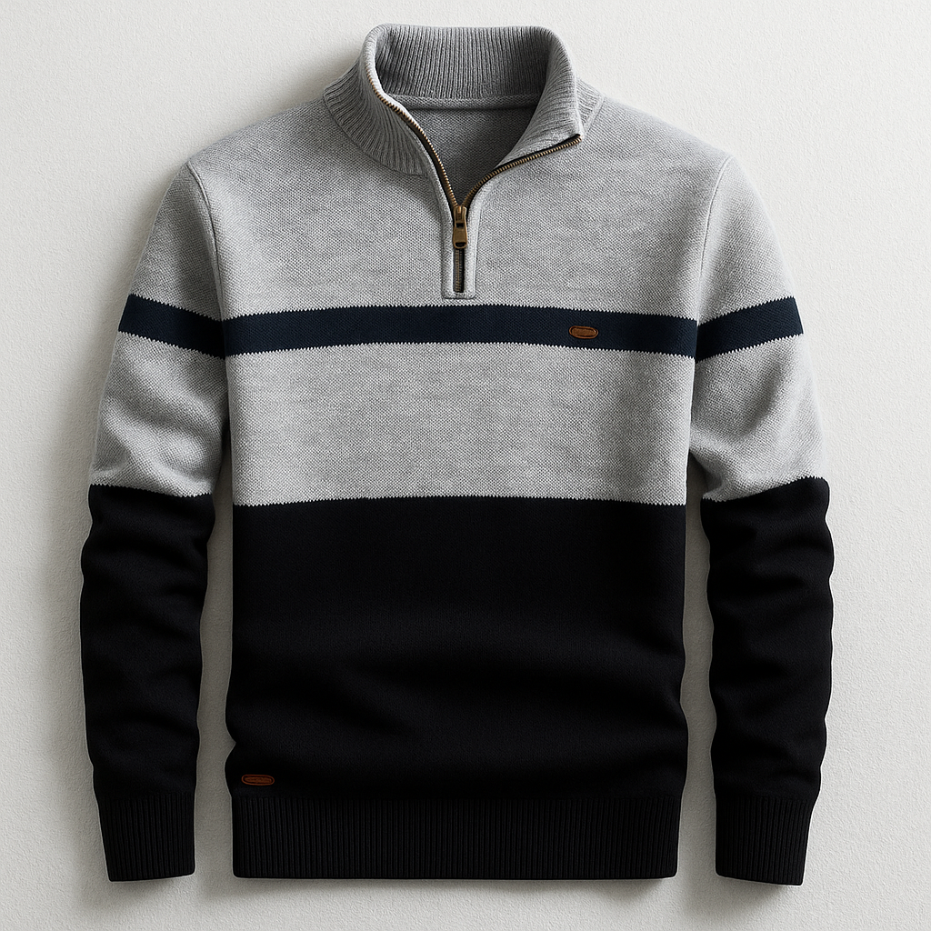 Herren Eleganter Pullover mit Viertel-Reißverschluss