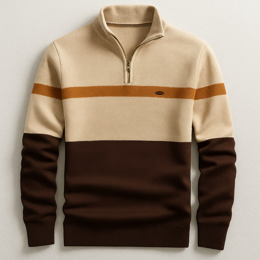 Herren Eleganter Pullover mit Viertel-Reißverschluss