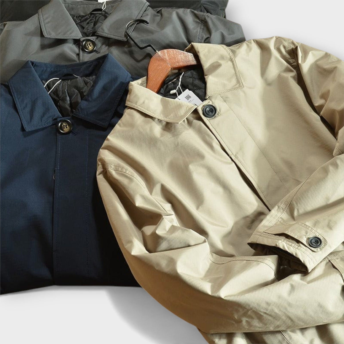 Herren Eleganter Küstenmantel mit Gestepptem Futter