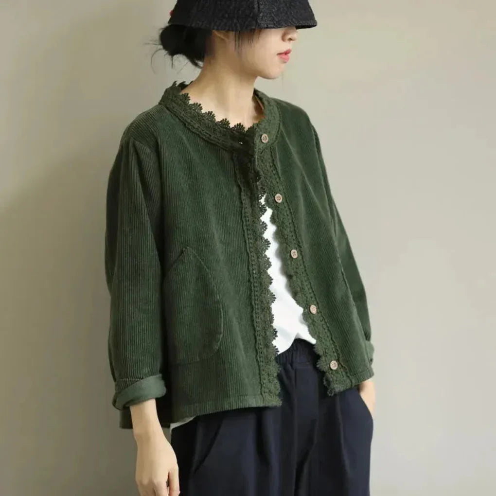 Damenjacke mit Cordstichdetail
