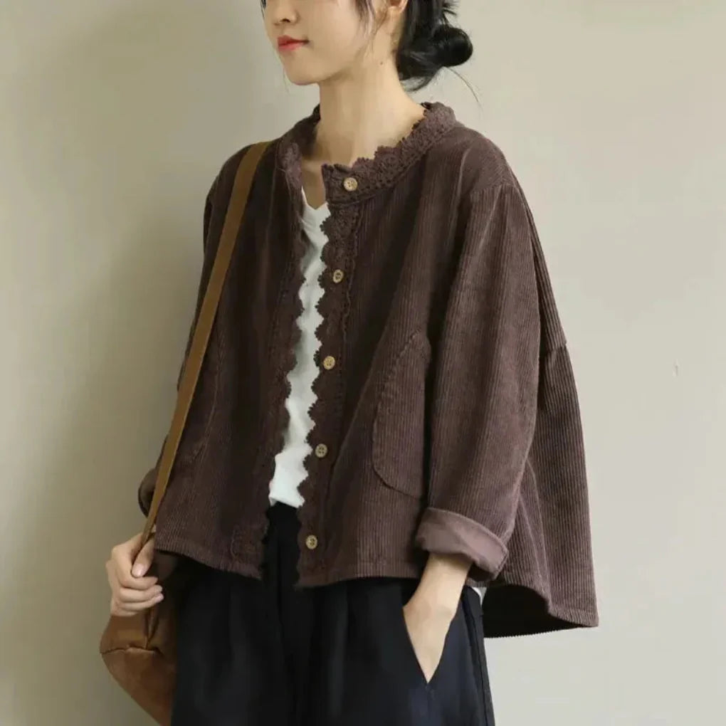 Damenjacke mit Cordstichdetail