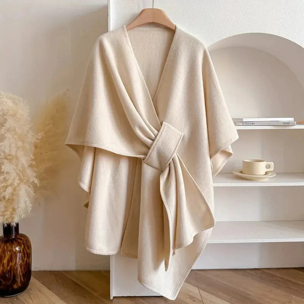 Damen Eleganter Poncho mit Lockere Passform