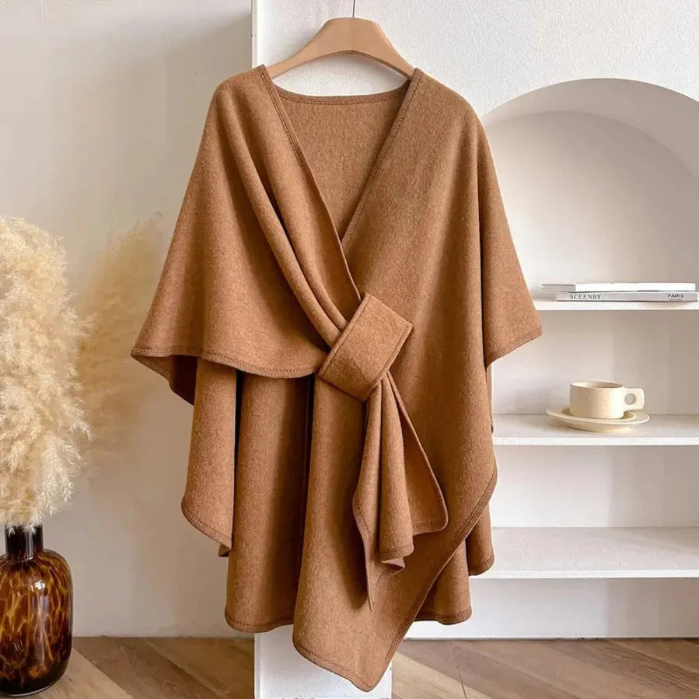 Damen Eleganter Poncho mit Lockere Passform