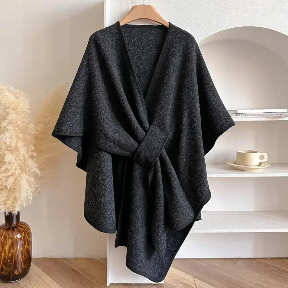 Damen Eleganter Poncho mit Lockere Passform