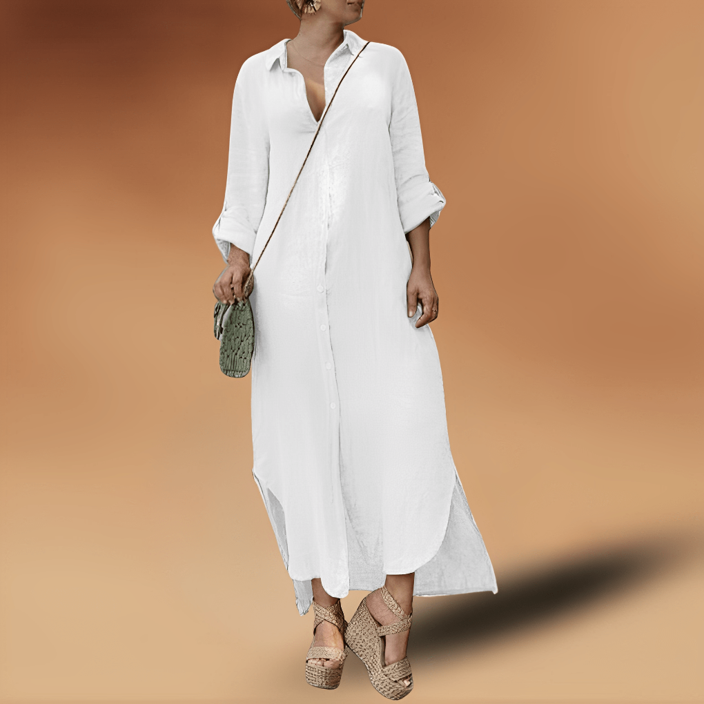 Elegantes langes Leinenkleid