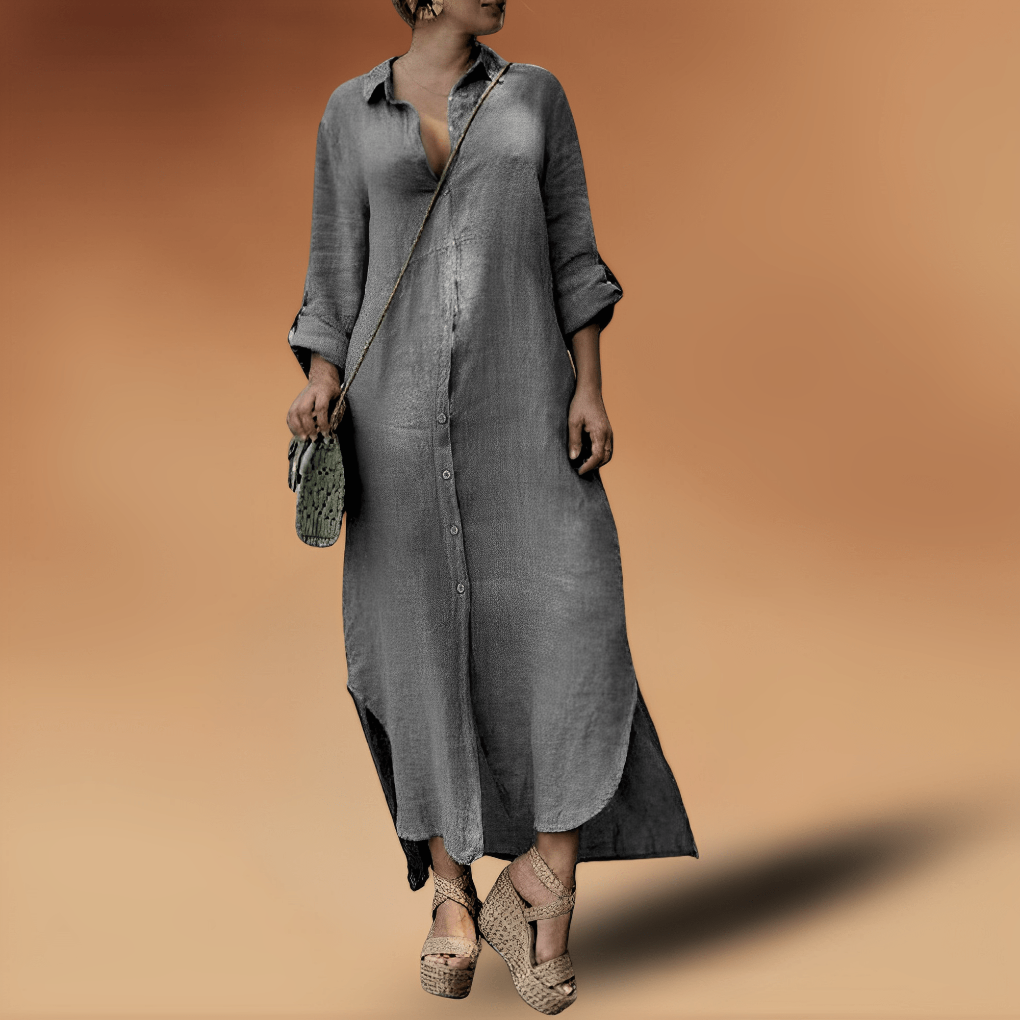 Elegantes langes Leinenkleid