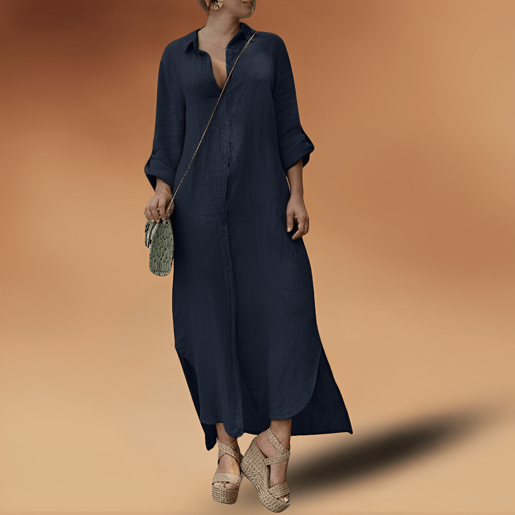 Elegantes langes Leinenkleid