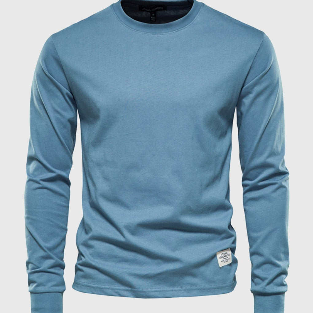 Herren Langarmshirt aus Baumwolle mit Rundhalsausschnitt