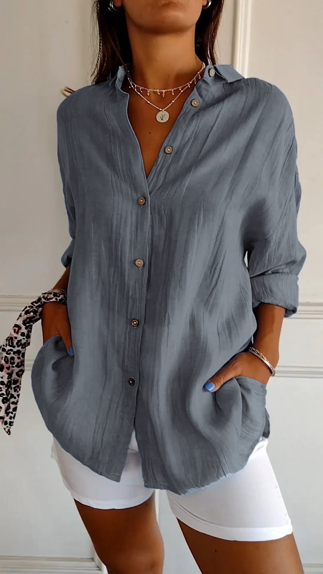 Zeitlose Button-Down Bluse für Damen mit Klassischem Schnitt