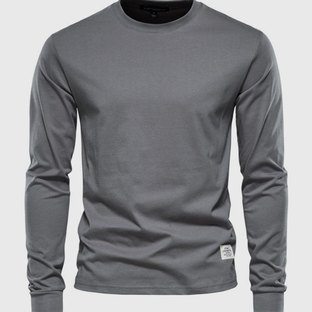 Herren Langarmshirt aus Baumwolle mit Rundhalsausschnitt