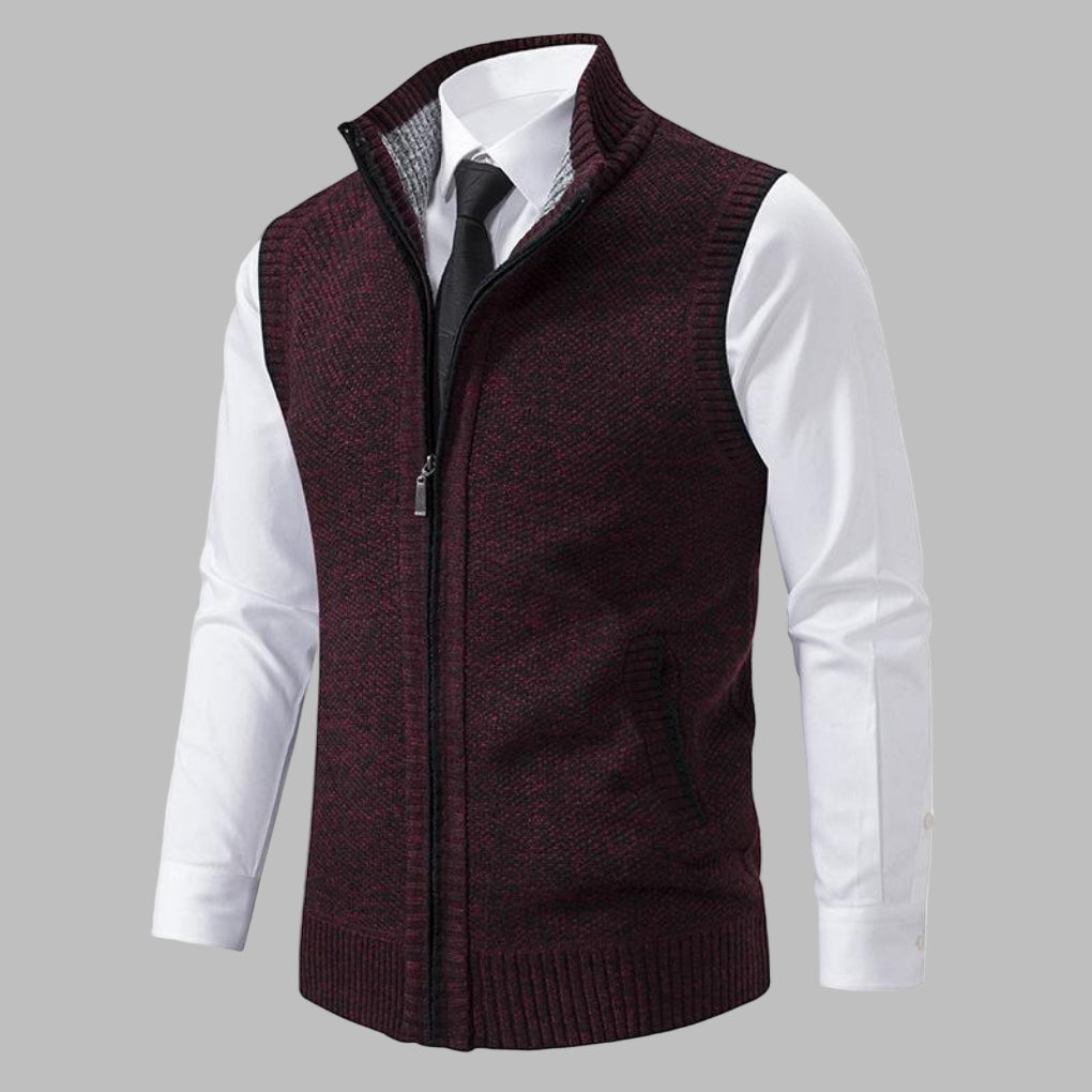 Klassische Strickweste mit Reißverschluss für Herren