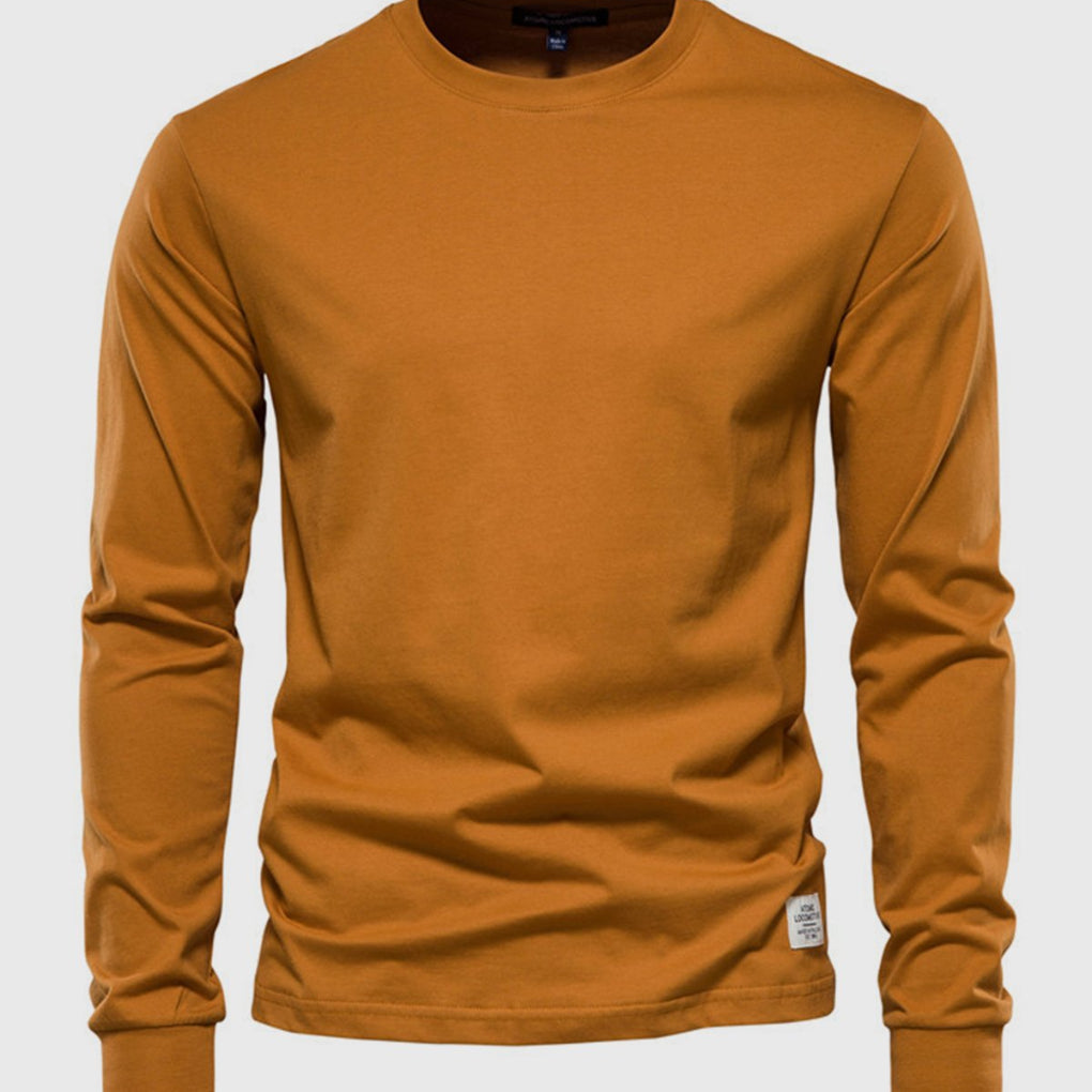 Herren Langarmshirt aus Baumwolle mit Rundhalsausschnitt