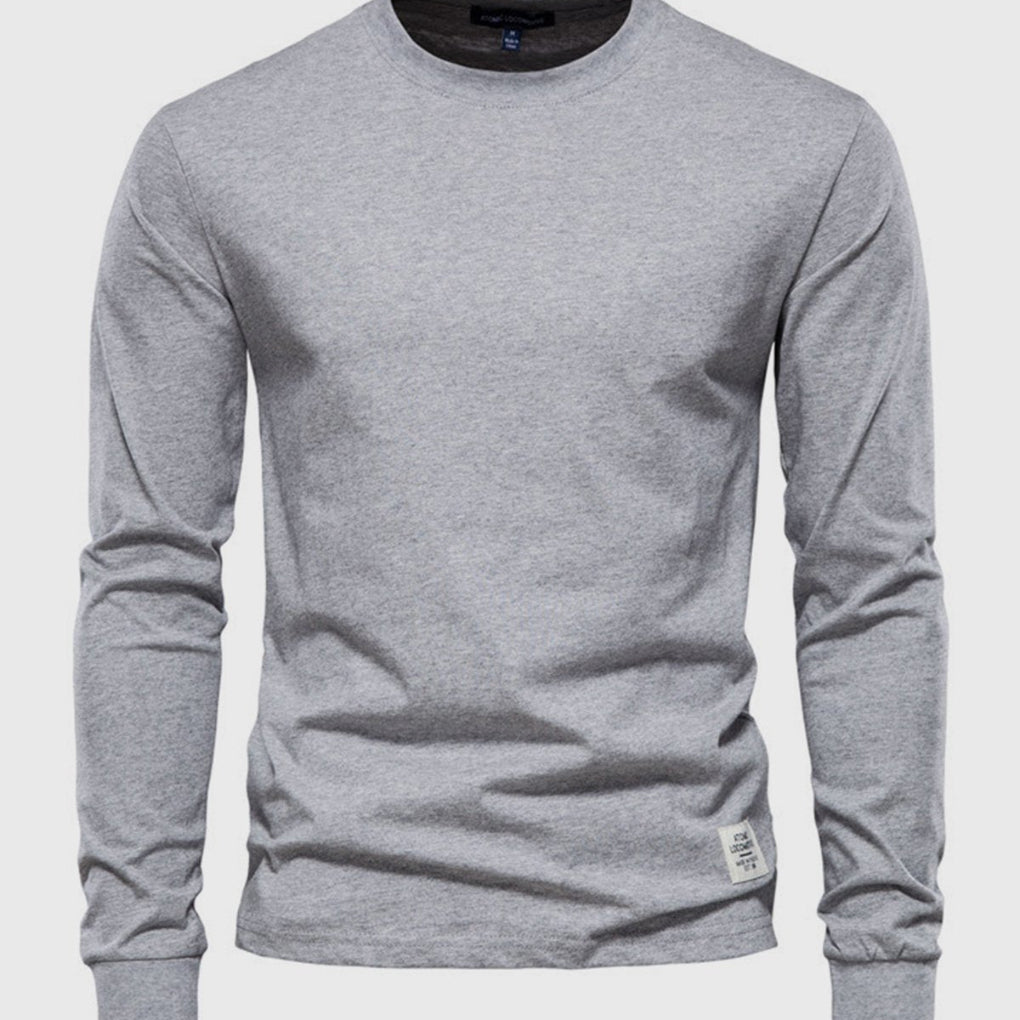 Herren Langarmshirt aus Baumwolle mit Rundhalsausschnitt
