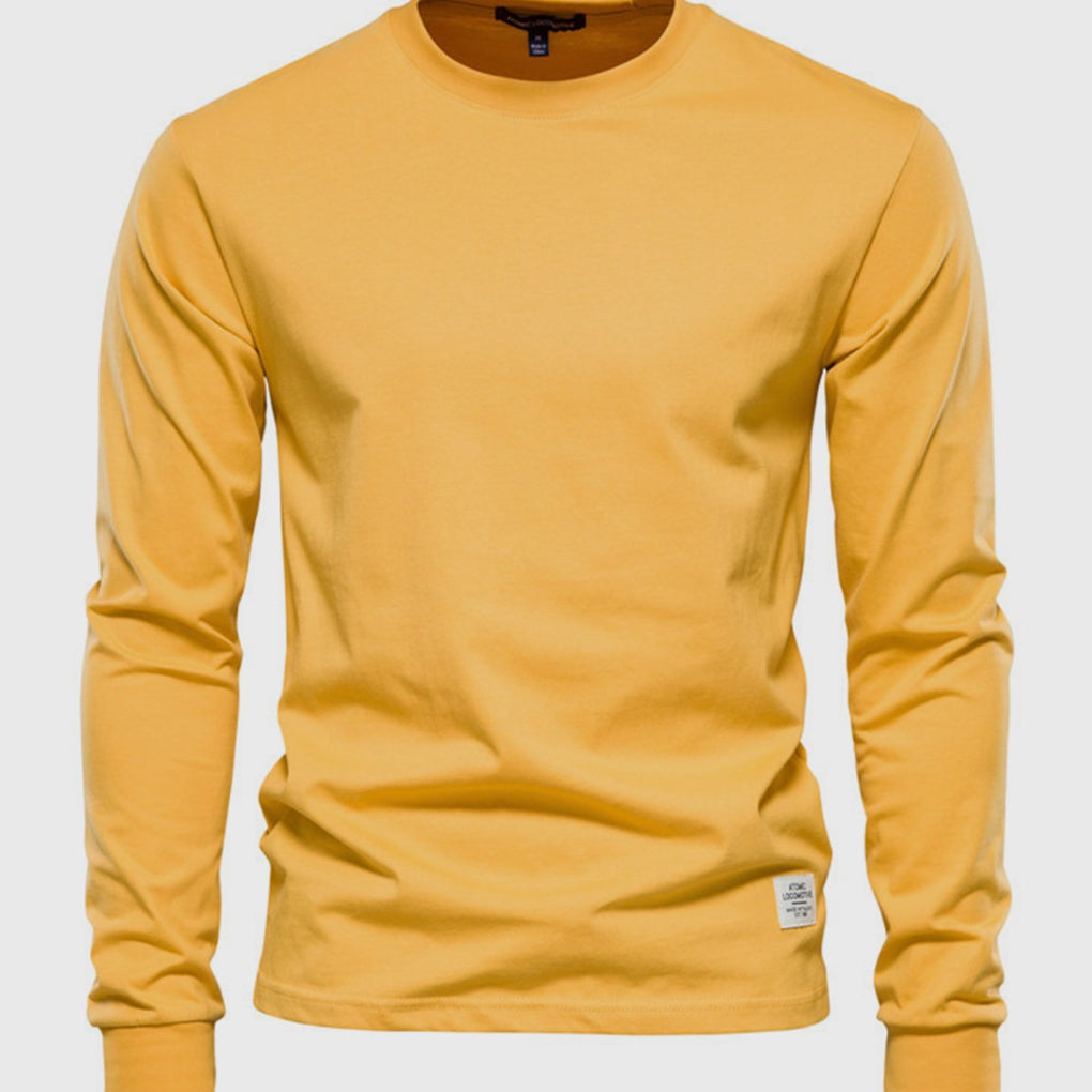 Herren Langarmshirt aus Baumwolle mit Rundhalsausschnitt