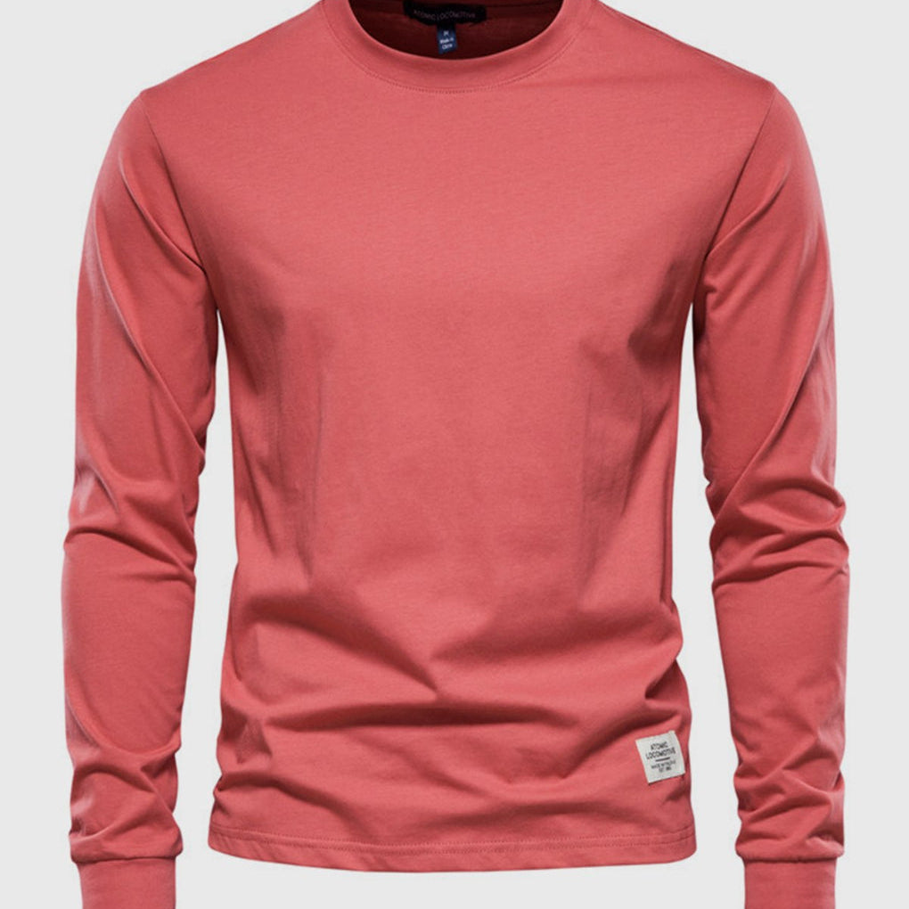 Herren Langarmshirt aus Baumwolle mit Rundhalsausschnitt