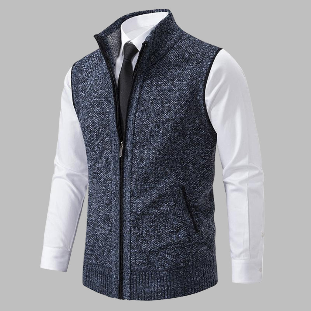 Klassische Strickweste mit Reißverschluss für Herren
