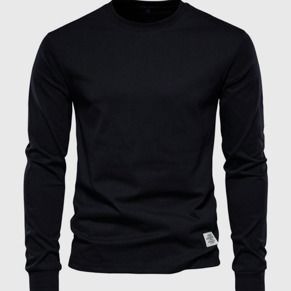 Herren Langarmshirt aus Baumwolle mit Rundhalsausschnitt
