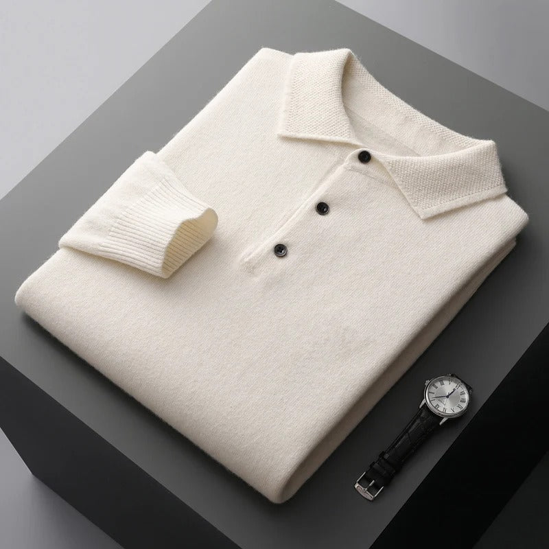 Herren Eleganter Pullover mit Polokragen