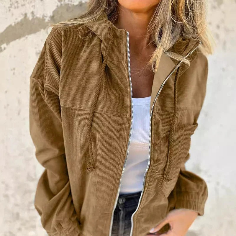 Casual Damenjacke mit Kapuze und Reißverschluss
