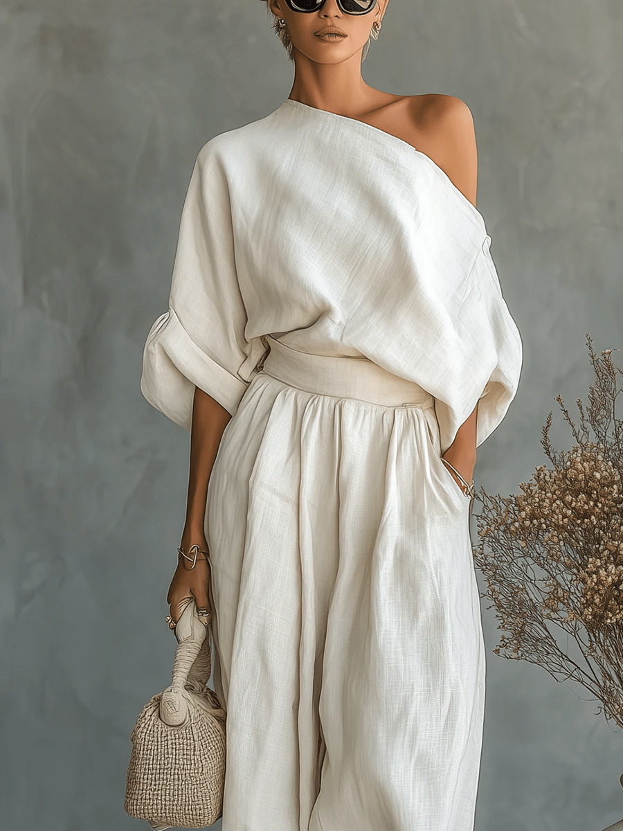 Damen Elegantes 2-Teiliges Set mit Bardot-Ausschnitt