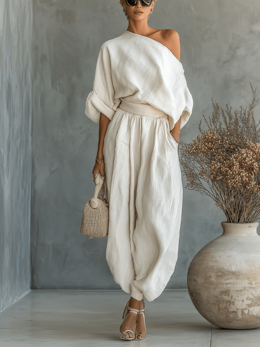 Damen Elegantes 2-Teiliges Set mit Bardot-Ausschnitt