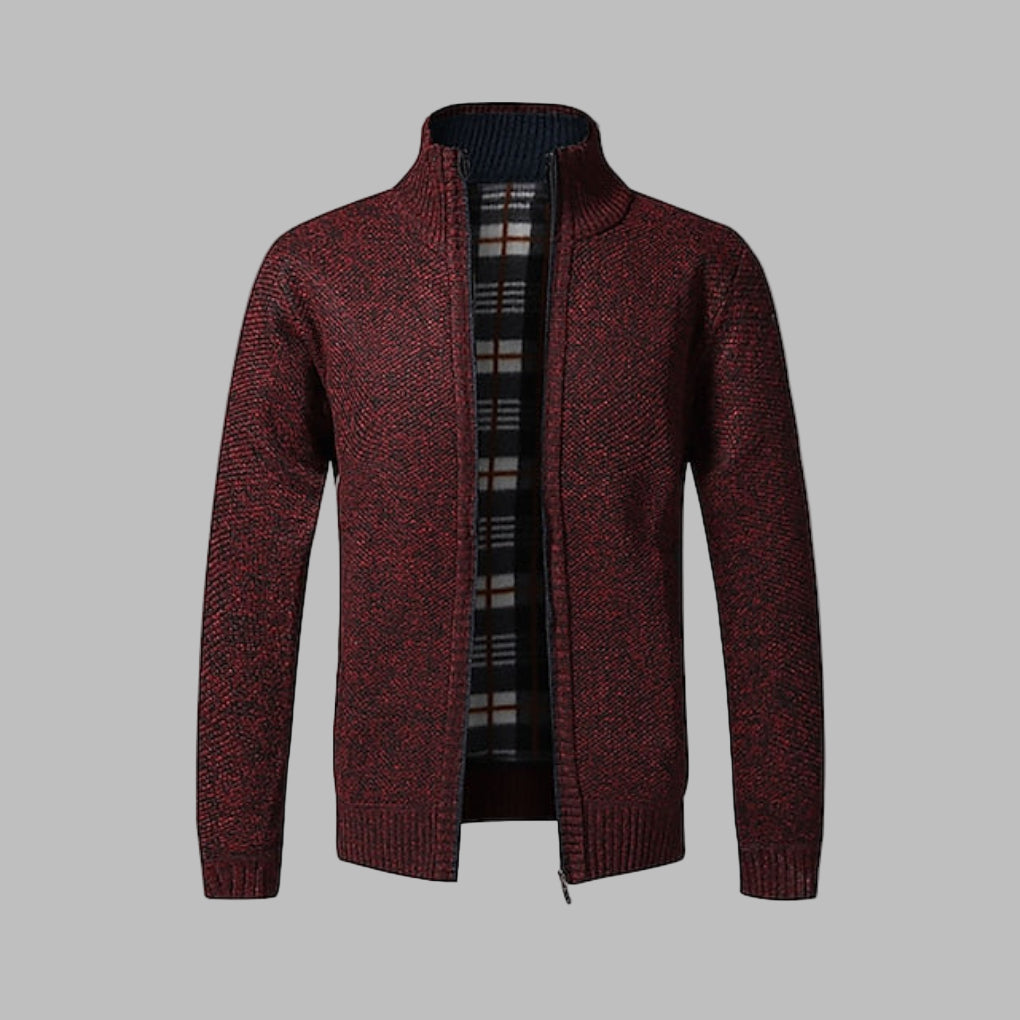 Stylischer Zipper-Strickpullover für Herren