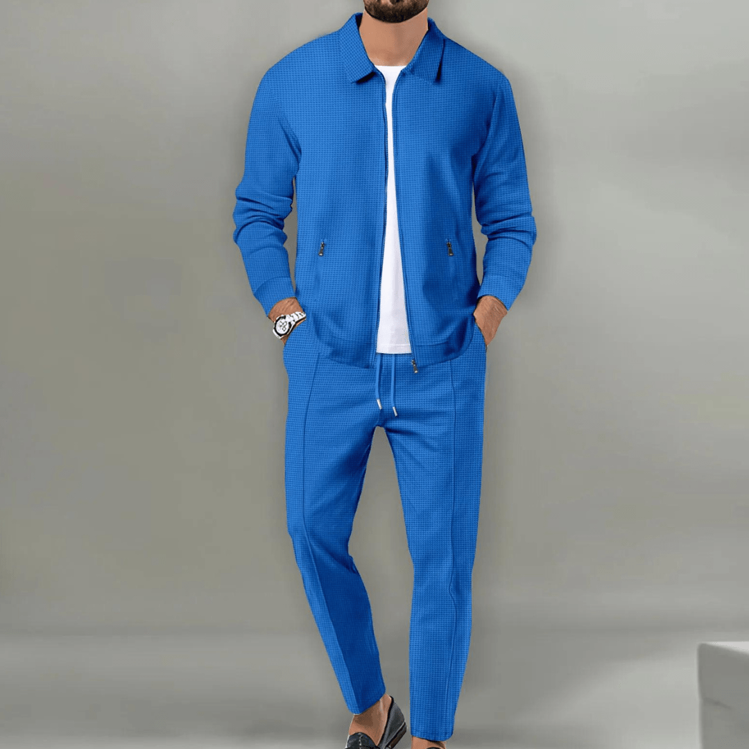 Herren Modernes Zweiteiliges Waffelstrick-Set