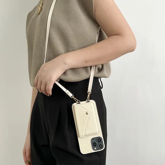 Crossbody-Telefonhülle aus Leder – Mit Umhängeband und integriertem Kartenhalter