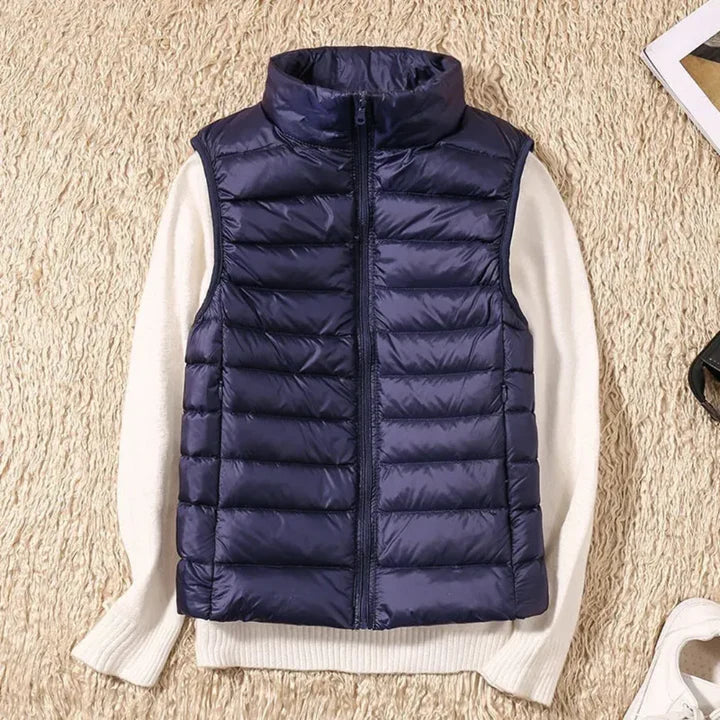 Winddichte Damen-Bodywarmer mit Reißverschluss und sportlicher Passform