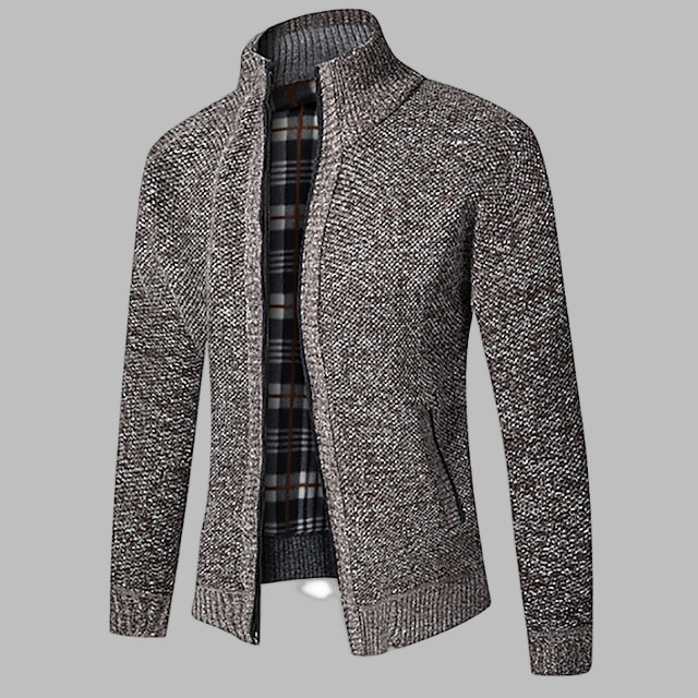 Stylischer Zipper-Strickpullover für Herren