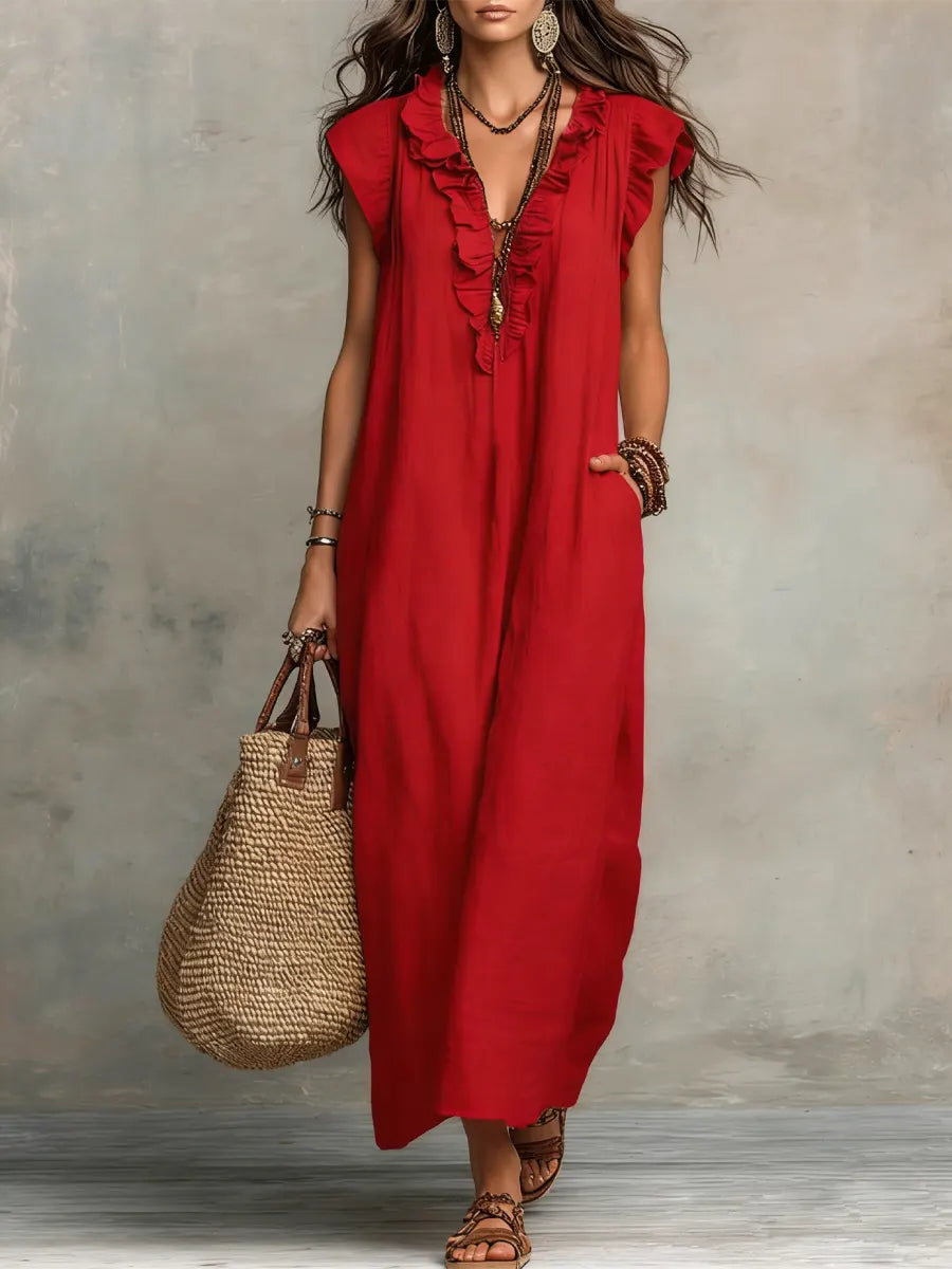 Damen Elegantes Langes Kleid im Boho-Stil