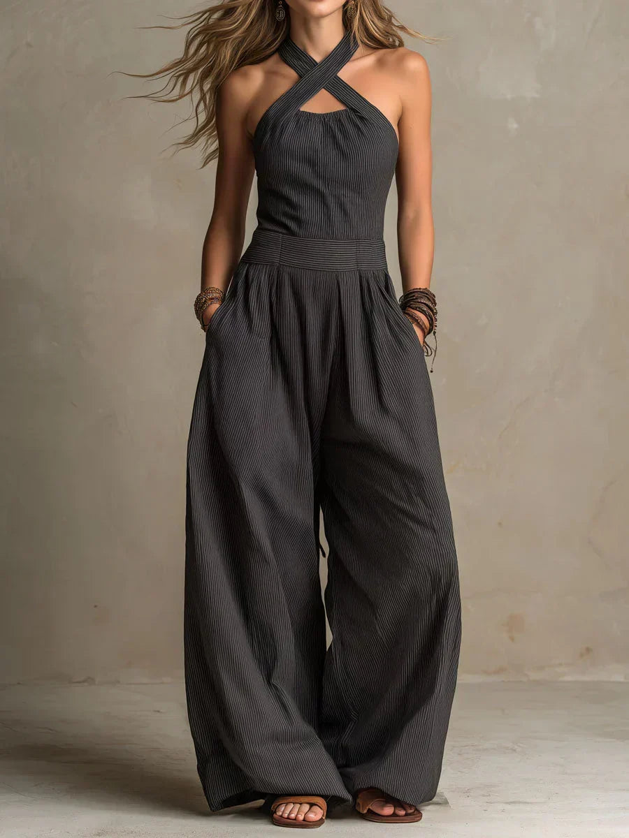 Damen Eleganter Overall mit Wickelausschnitt